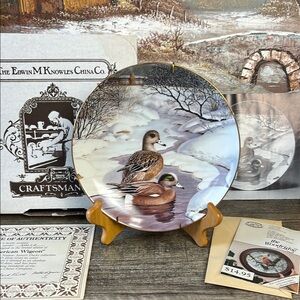 Vintage Edwin M. Knowles China Co. American Wigeon Duck Plate 1988 Original Box